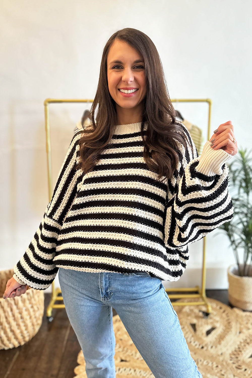 Knit Black Stripe Sweater