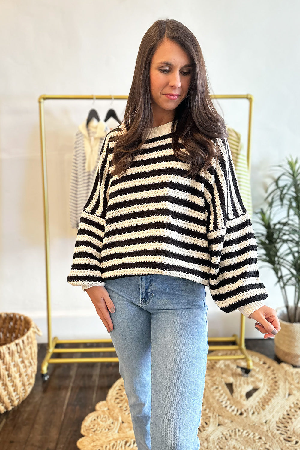 Knit Black Stripe Sweater