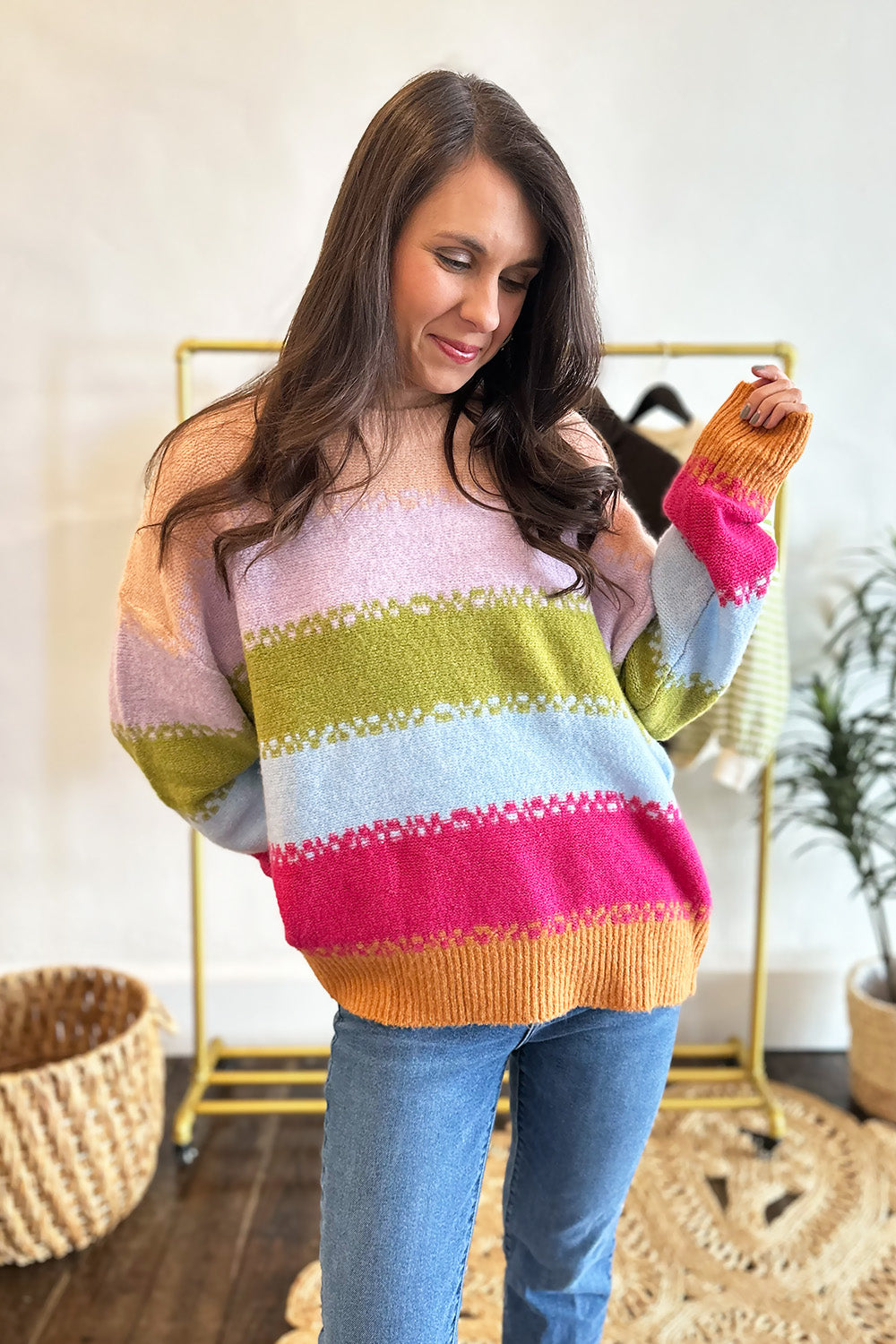 Multi Color Thick Stripe Sweater