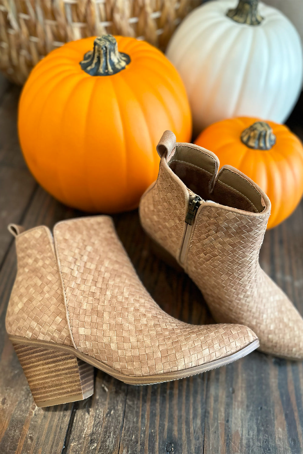 Brown Woven Bootie