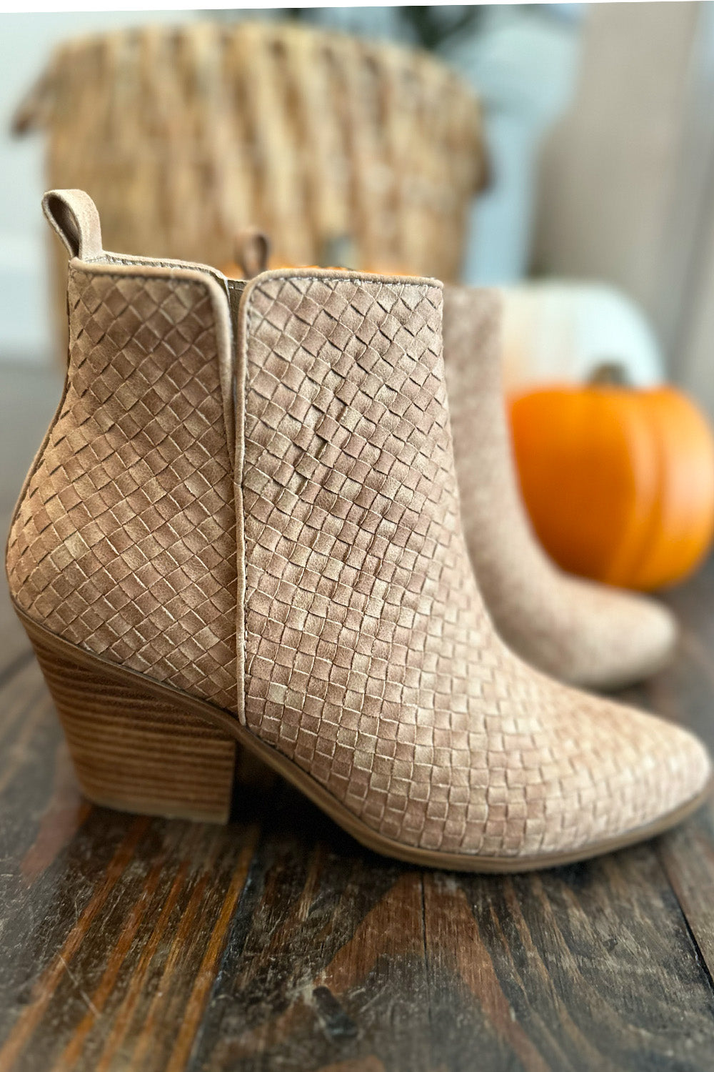 Brown Woven Bootie