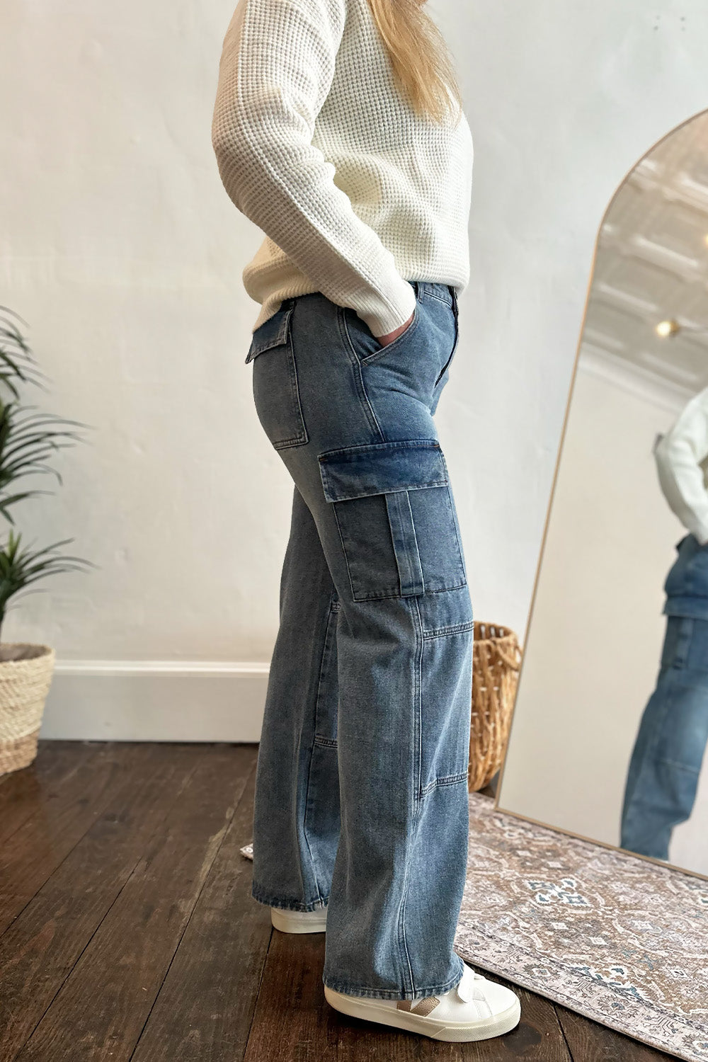 Drawstring Cargo Jeans