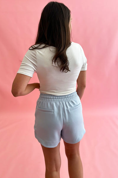 Scuba Drawstring Short in Light Blue