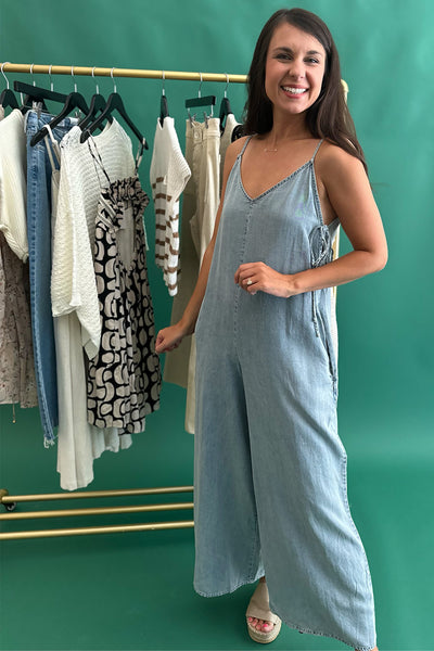 Denim Wide Leg Jumpsuit