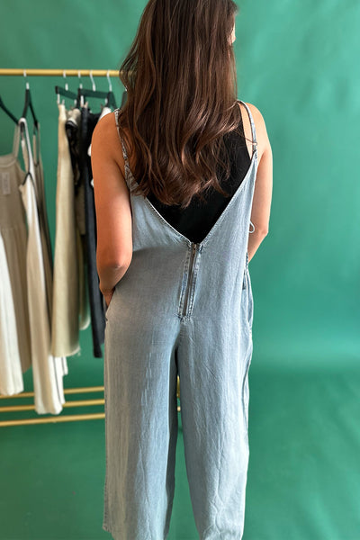 Denim Wide Leg Jumpsuit