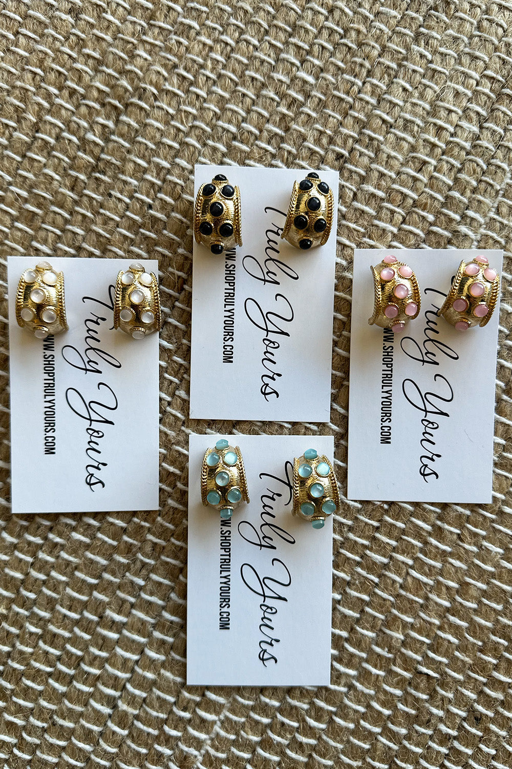 Dot Jewel Gold Hoops