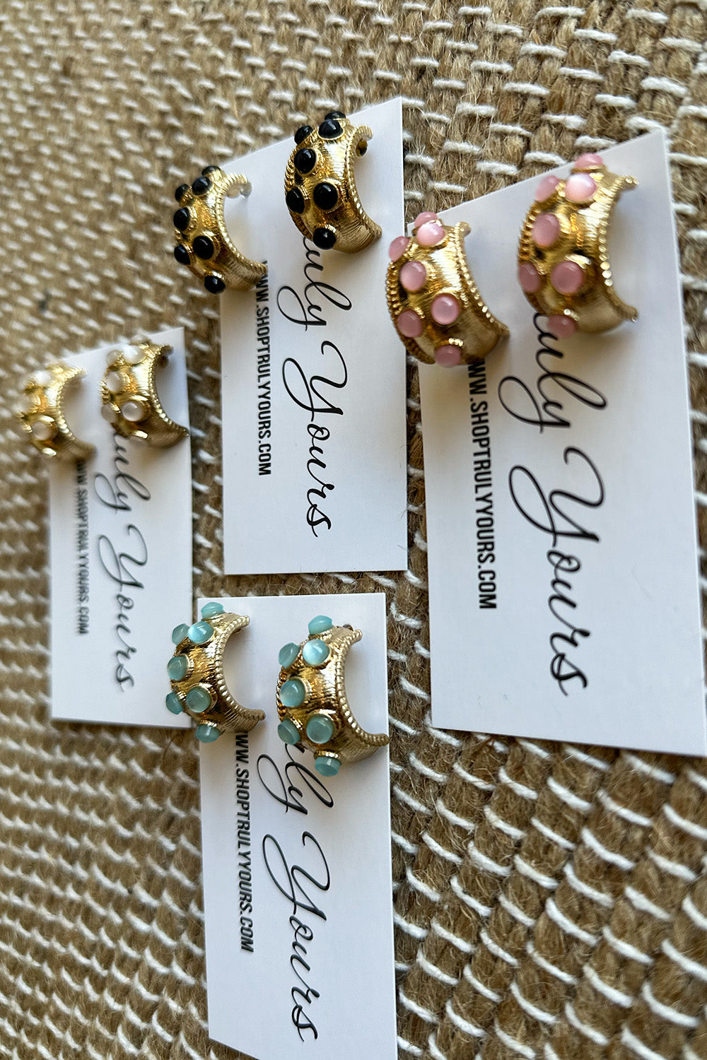 Dot Jewel Gold Hoops