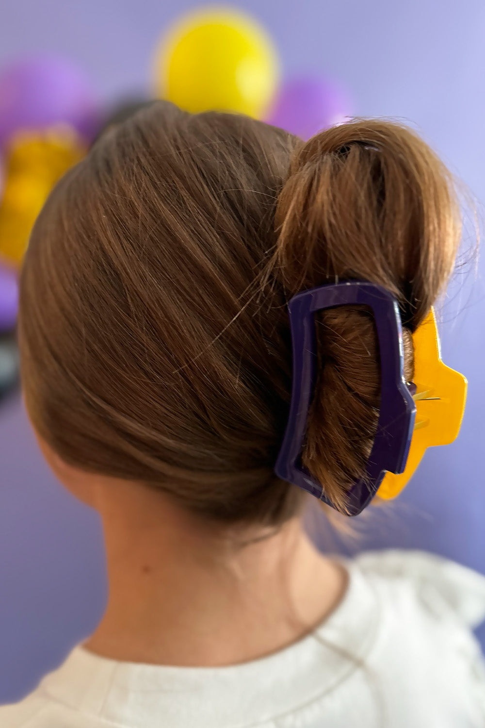 Purple and Yellow Hair Clip