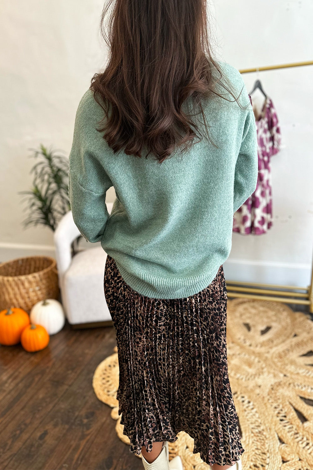 Mint Turtleneck Pullover Sweater