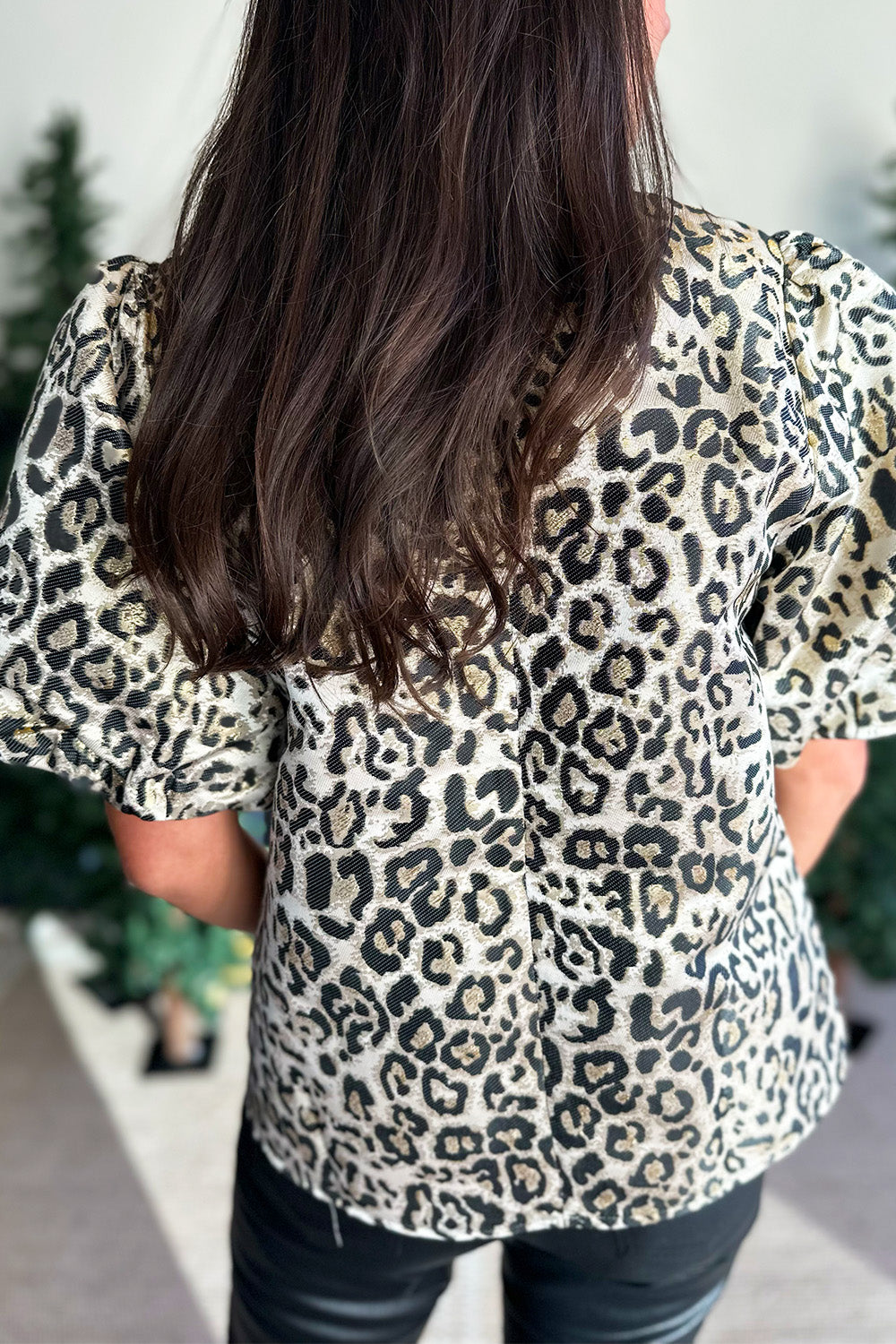 Black and Gold Leopard Blouse