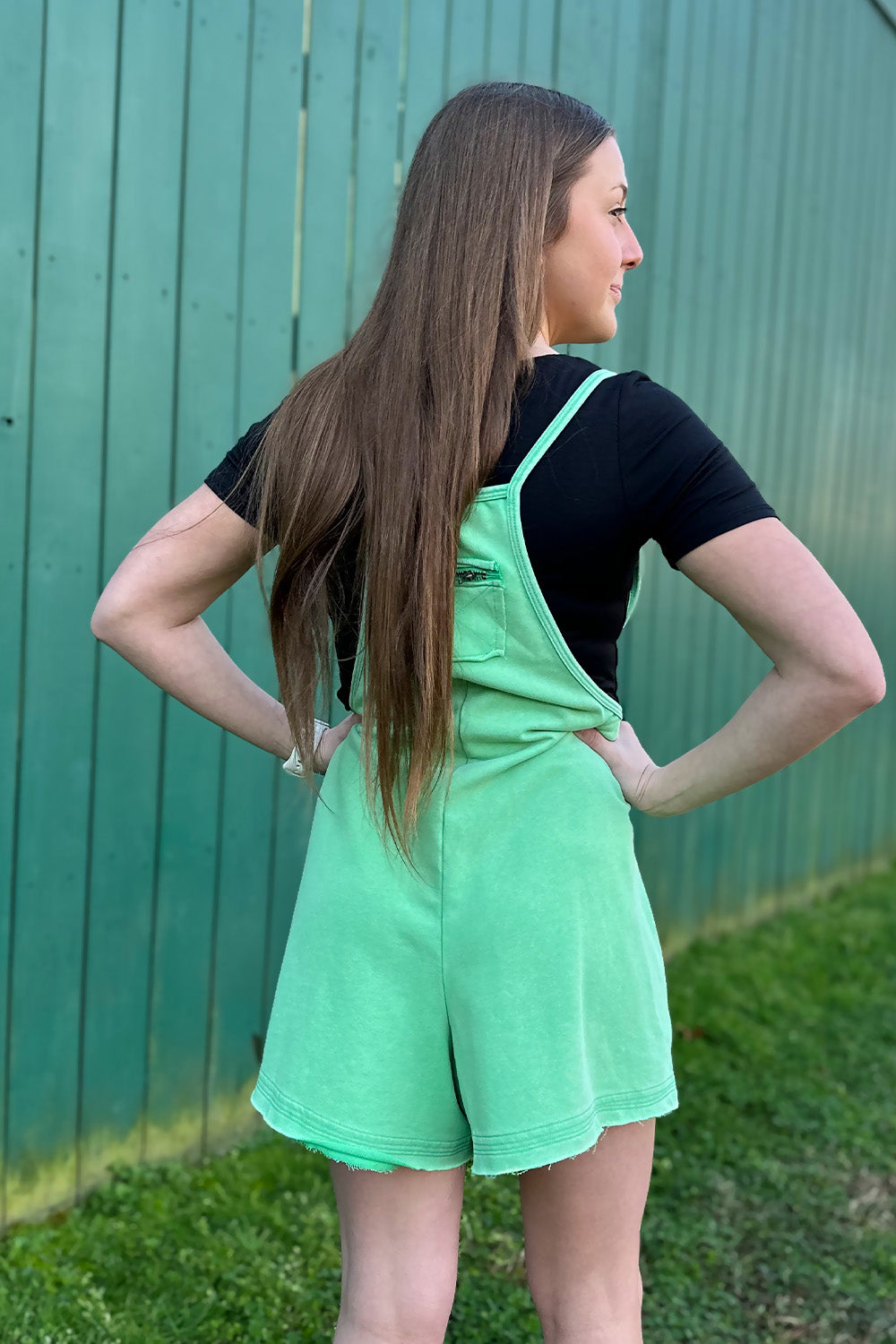 Soft Overall Romper Green