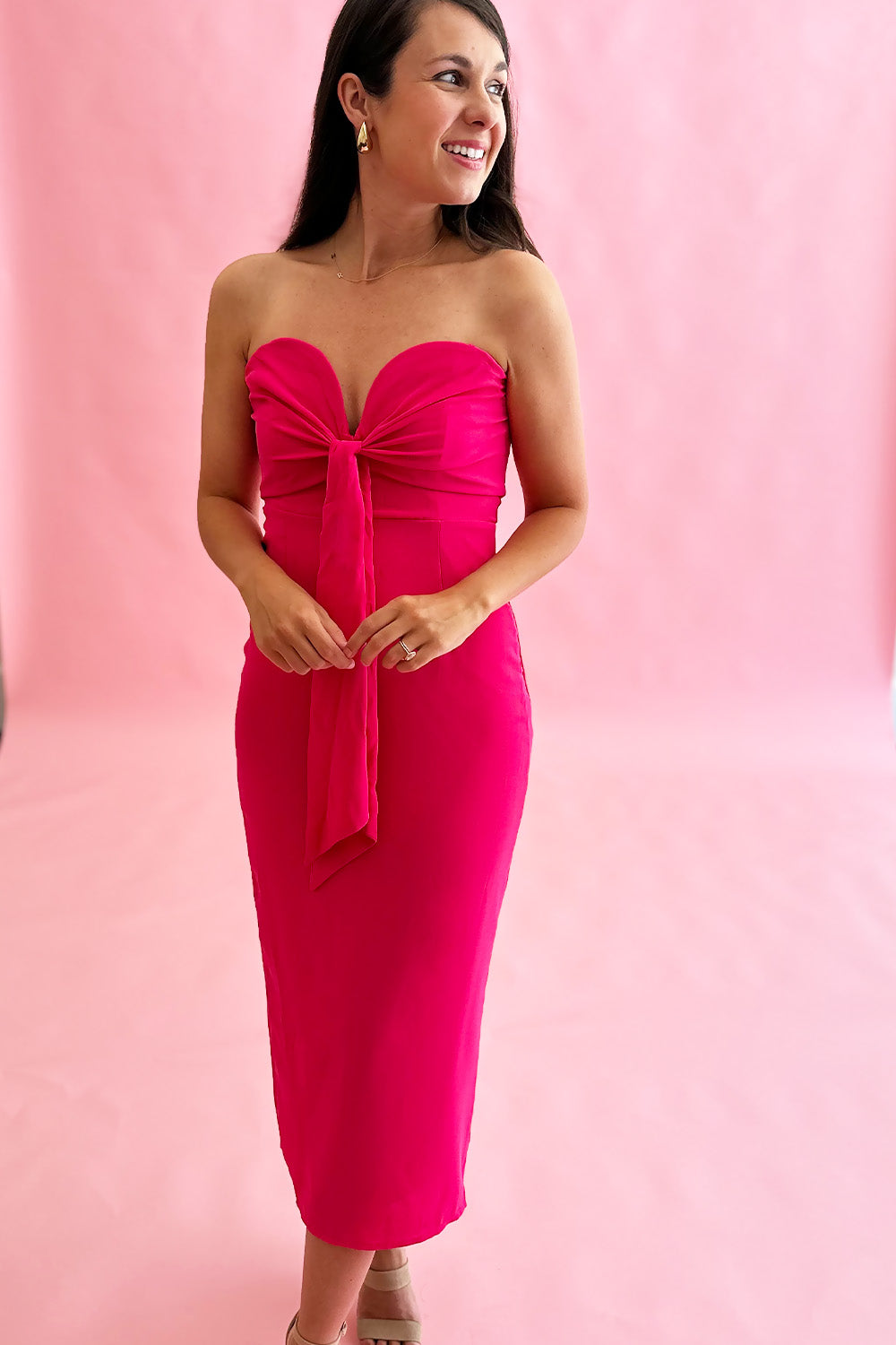 Pink Strapless Sweetheart Dress