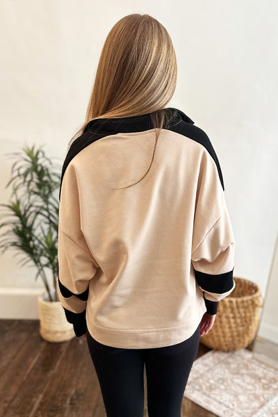 Black and Beige Pullover